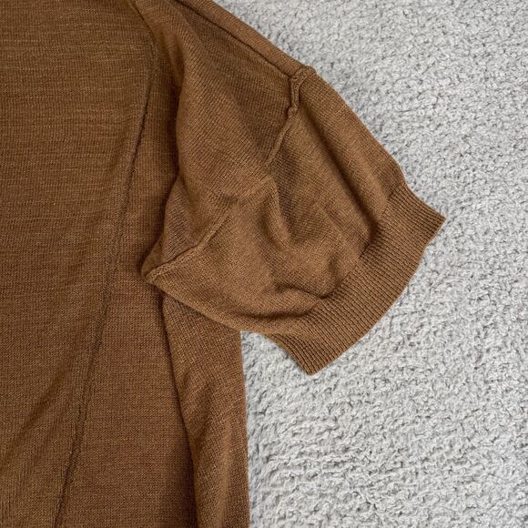 Free People Sweater Women Medium Brown Acrylic Cotton Blend Oversized Ribbed - Picture 4 of 11